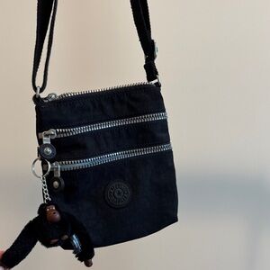 Kipling Black Crossbody Bag with Zipper Details